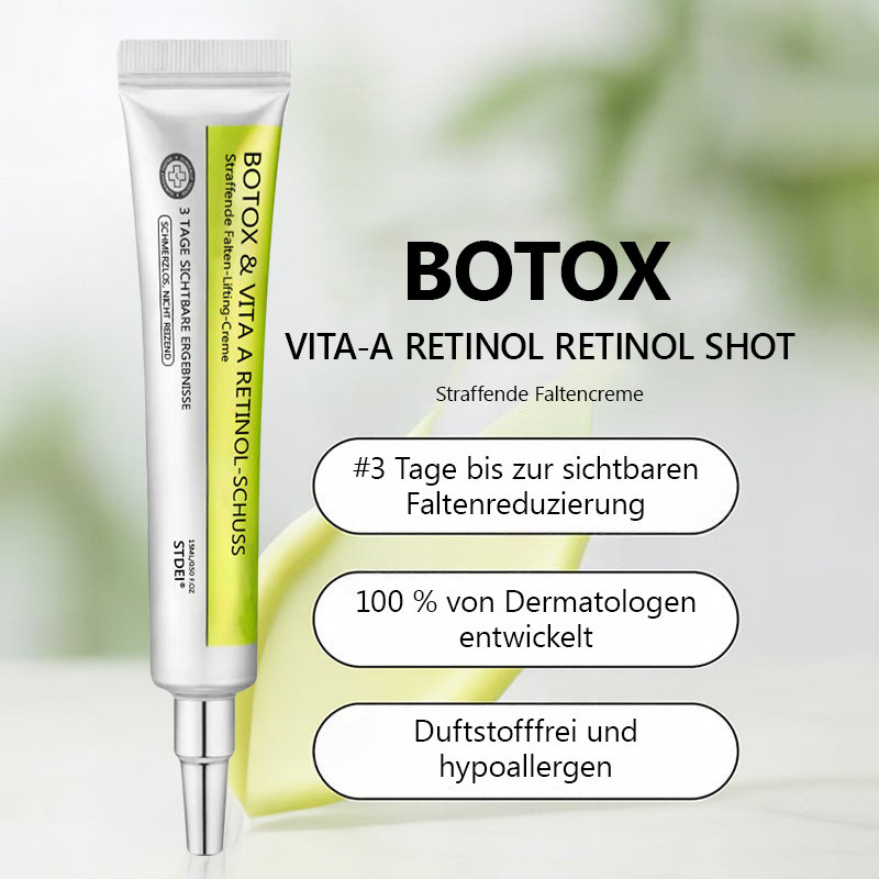 （Offizieller Store）💫 STDEI® Botox & Vitamin-A-Retinol Shot Anti-Falten Straffungscreme - Jetzt 50% im Jahresendverkauf!🔥