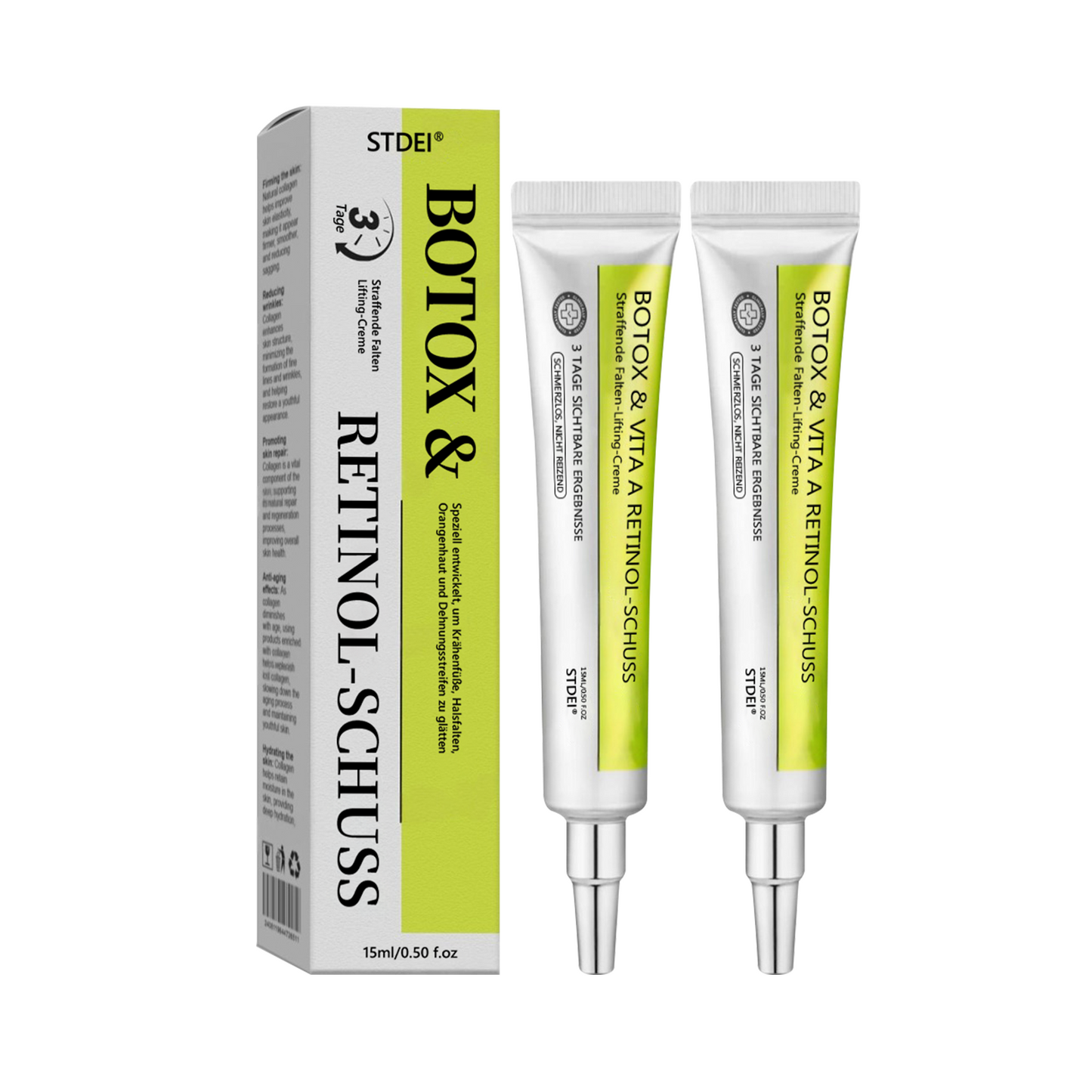 （Offizieller Store）💫 STDEI® Botox & Vitamin-A-Retinol Shot Anti-Falten Straffungscreme - Jetzt 50% im Jahresendverkauf!🔥