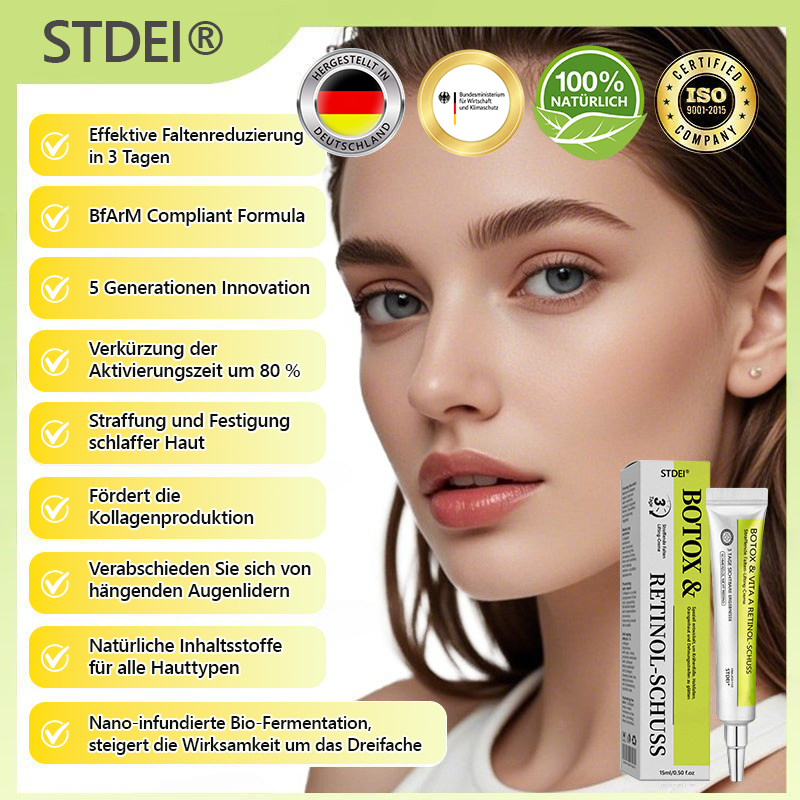 （Offizieller Store）💫 STDEI® Botox & Vitamin-A-Retinol Shot Anti-Falten Straffungscreme - Jetzt 50% im Jahresendverkauf!🔥