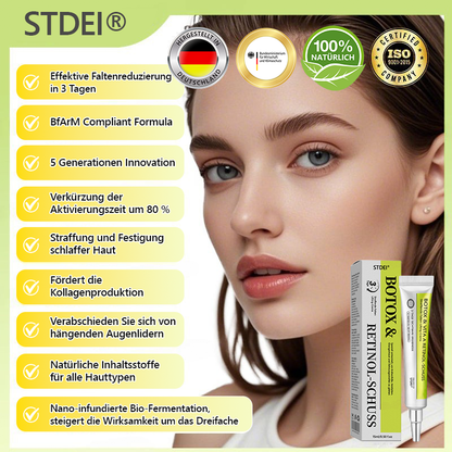（Offizieller Store）💫 STDEI® Botox & Vitamin-A-Retinol Shot Anti-Falten Straffungscreme - Jetzt 50% im Jahresendverkauf!🔥