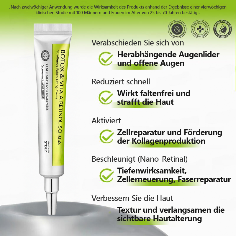 （Offizieller Store）💫 STDEI® Botox & Vitamin-A-Retinol Shot Anti-Falten Straffungscreme - Jetzt 50% im Jahresendverkauf!🔥